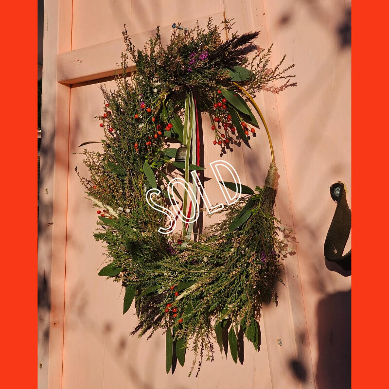 Heather & Eucalyptus Crescent Wreath